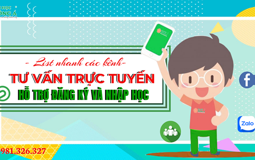 List nhanh các kênh tư vấn trực tuyến hỗ trợ đăng ký và nhập học